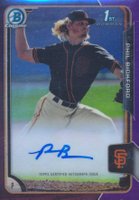 2015 Bowman Chrome Draft Pick Autograph #BCAPB Phil Bickford Purple Refractor Baseball Card