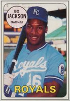 1990 Baseball Cards Magazine Repli-Cards #41 Bo Jackson Hand Cut Baseball Card