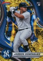 2024 Bowman's Best #44 Jasson Dominguez Yellow Lazer Baseball Card