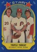 1981 Fleer Star Stickers #43 Mike Schmidt/Pete Rose/Larry Bowa Baseball Card