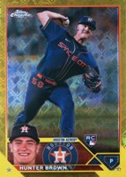 2023 Topps Chrome Logofractor Edition #197 Hunter Brown Yellow Refractor Baseball Card