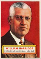 1956 Topps #1 William Harridge White Back Baseball Card