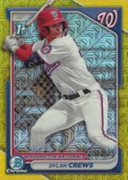 2024 Bowman Mega Box Chrome Prospects #23 Dylan Crews Yellow Refractor Baseball Card