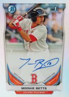 2014 Bowman Prospect Autograph #MB Mookie Betts Chrome-Refractor Baseball Card