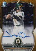 2023 Bowman Draft Chrome Prospect Autograph #CDAJWI Jacob Wilson Gold Wave Baseball Card