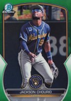 2023 Bowman Chrome Prospects #BCP246 Jackson Chourio Green Refractor Baseball Card