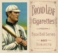 1909 White Borders Broadleaf 460 #350 Danny Murphy Batting Baseball Card