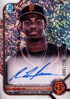 2022 Bowman Chrome Prospect Autographs #CPARR Ryan Reckley Speckle Refractor Baseball Card