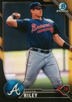 2016 Bowman Chrome Prospects #BCP202 Austin Riley Black and Gold Refractor Baseball Card