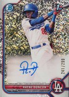 2022 Bowman Chrome Prospect Autographs #CPARD Rayne Doncon Speckle Refractor Baseball Card