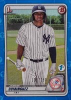 2020 Bowman 1st Edition #BFE8 Jasson Dominguez Blue Foil Baseball Card