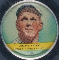 1932 Orbit Gum Pins Numbered #18 Jimmy Foxx Baseball Card
