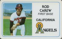 1981 Perma-Graphics Super Star Credit Card # Rod Carew Uniform #29 on Back Baseball Card