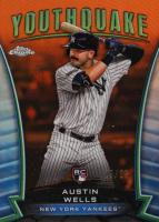 2024 Topps Chrome Youthquake #YQ17 Austin Wells Orange Refractor Baseball Card