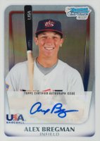 2011 Bowman Chrome 18U USA Team Autograph #18U-2 Alex Bregman Refractor Baseball Card