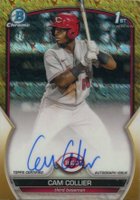 2023 Bowman Chrome Prospect Autographs #CPACC Cam Collier Gold Shimmer Baseball Card