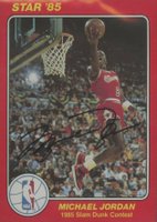 2012 UDA MJ Flight School Autographs # Michael Jordan 1985 Star Slam Dunk Supers 5 x 7 Basketball Card