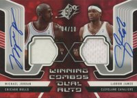 2005 SPx Winning Materials Combos Autographs #JJ LeBron James/Michael Jordan Basketball Card