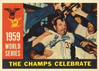 1960 Topps #391 World Series Summary The Champs Celebrate Baseball Card
