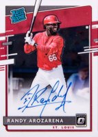 2020 Panini Donruss Optic Rated Rookies Signatures #RRSRA Randy Arozarena Baseball Card