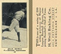 1916 Weil Baking Co. #52 Jean Dubuc Baseball Card