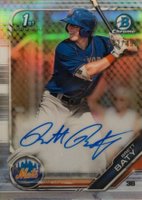 2019 Bowman Draft Chrome Draft Picks Autograph #CDABB Brett Baty Refractor Baseball Card