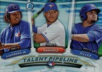 2018 Bowman Talent Pipeline Chrome #TOR Harold Ramirez/Rowdy Tellez/Vladimir Guerrero Jr. Baseball Card