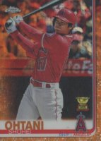 2019 Topps Chrome #1 Shohei Ohtani Batting-Orange Wave Refractor Baseball Card