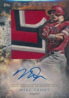 2018 Topps Inception Autograph Jumbo Patch #IAJMT Mike Trout Orange Baseball Card