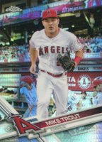 2017 Topps Chrome #200 Mike Trout White Jersey-Prism Refractor Baseball Card