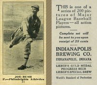 1916 Indianapolis Brewing #21 Joe Bush Baseball Card
