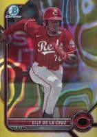 2022 Bowman Draft #BDC80 Elly de La Cruz Chrome-Yellow Lava Refractor Baseball Card