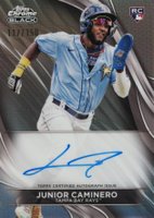 2024 Topps Chrome Black Autographs #JCA Junior Caminero Refractor Baseball Card