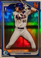 2024 Bowman Draft #BDC28 Carson Benge Chrome-Refractor Baseball Card