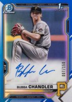 2021 Bowman Draft Chrome Draft Pick Autographs #CDABC Bubba Chandler Blue Refractor Baseball Card