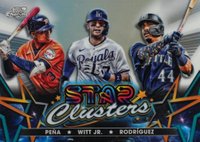 2023 Topps Cosmic Chrome Star Clusters #SC10 Bobby Witt Jr./Jeremy Pena/Julio Rodriguez Baseball Card