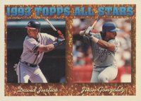 1994 Topps #389 David Justice/Juan Gonzalez Baseball Card