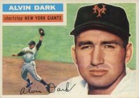 1956 Topps #148w Alvin Dark White Back Baseball Card