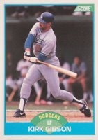 1989 Score #210 Kirk Gibson Baseball Card