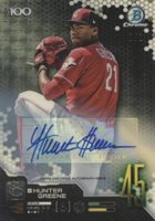 2019 Bowman Scouts' Top 100 Chrome #BTP45 Hunter Greene Autograph-Superfractor 1/1 Baseball Card