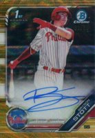 2019 Bowman Draft Chrome Draft Picks Autograph #CDABS Bryson Stott Gold Wave Refractor Baseball Card