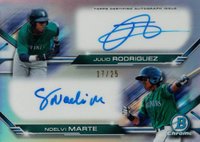2019 Bowman Dual Prospect Autographs Chrome #RM Julio Rodriguez/Noelvi Marte Baseball Card