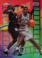 1999 Topps Chrome Highlight Reels #HR10 Tim Duncan Refractor Basketball Card