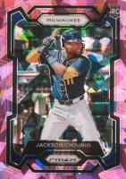 2024 Panini Prizm #277 Jackson Chourio Pink Ice Baseball Card
