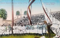 1900 Postcards & Trade # 1912 Detroit Tigers Season Opener Flag Day Baseball Card