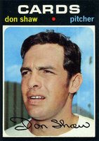 1971 Topps #654 Don Shaw Short Print Baseball Card