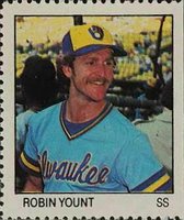1983 Fleer Stamps # Robin Yount Baseball Card