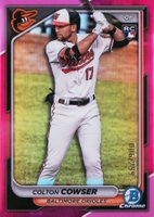2024 Bowman Chrome #33 Colton Cowser Fuchsia Refractor Baseball Card