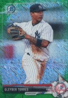 2017 Bowman Prospects #BCP80 Gleyber Torres Chrome-Green Shimmer Baseball Card