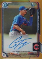 2015 Bowman Chrome Autograph Prospect #GT Gleyber Torres Gold Refractor Baseball Card